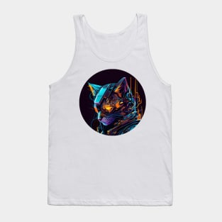 Cat Cyberpunk Futuristic Tank Top